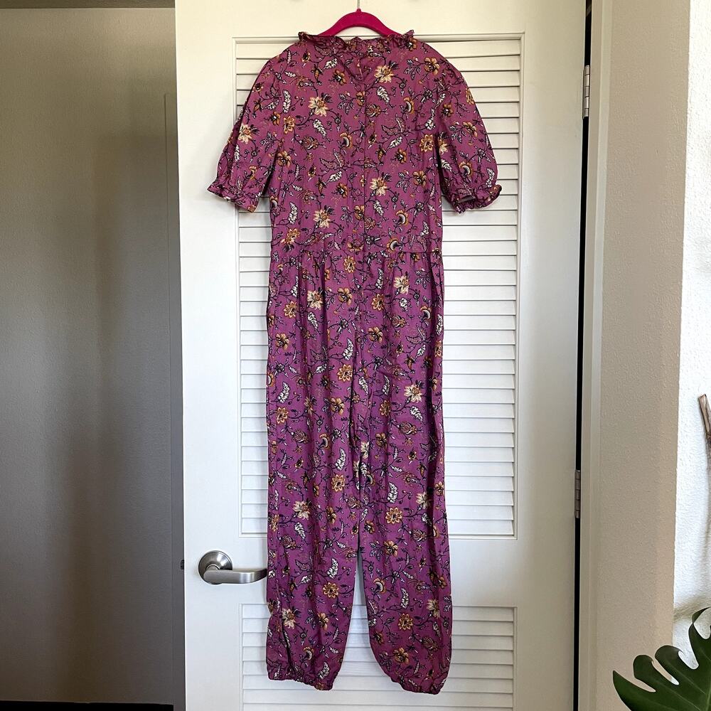 Girls' Janie and Jack Floral Ruffle Neck Cotton Jumpsuit Size 12 Garden Party - Picture 6 of 11